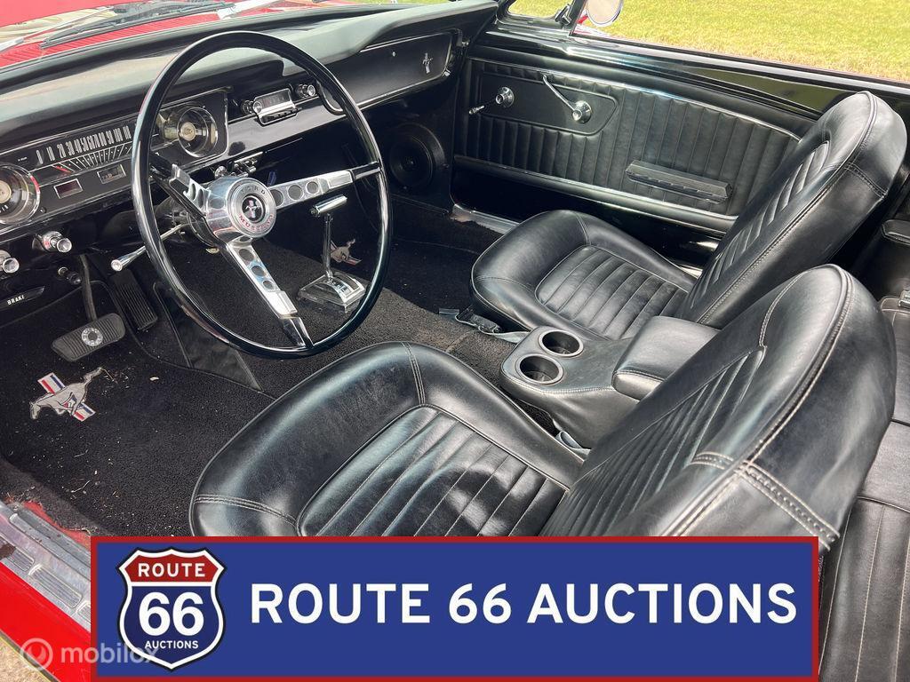 Ford Mustang Cabriolet | 1965 | Route 66 Auctions, Auto's, Zwart, Bedrijf, Handgeschakeld, Overige carrosserie