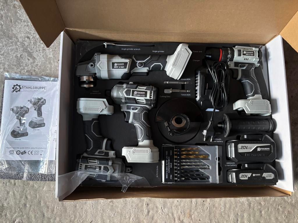 Stahlgruppe 4 delige set accu gereedschappen, Doe-het-zelf en Bouw, Ophalen, Nieuw