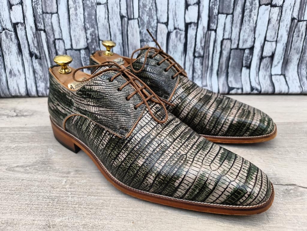 Melik groene croco schoenen voor heren - Maat 42, Overige kleuren, Verzenden, Veterschoenen, Melik