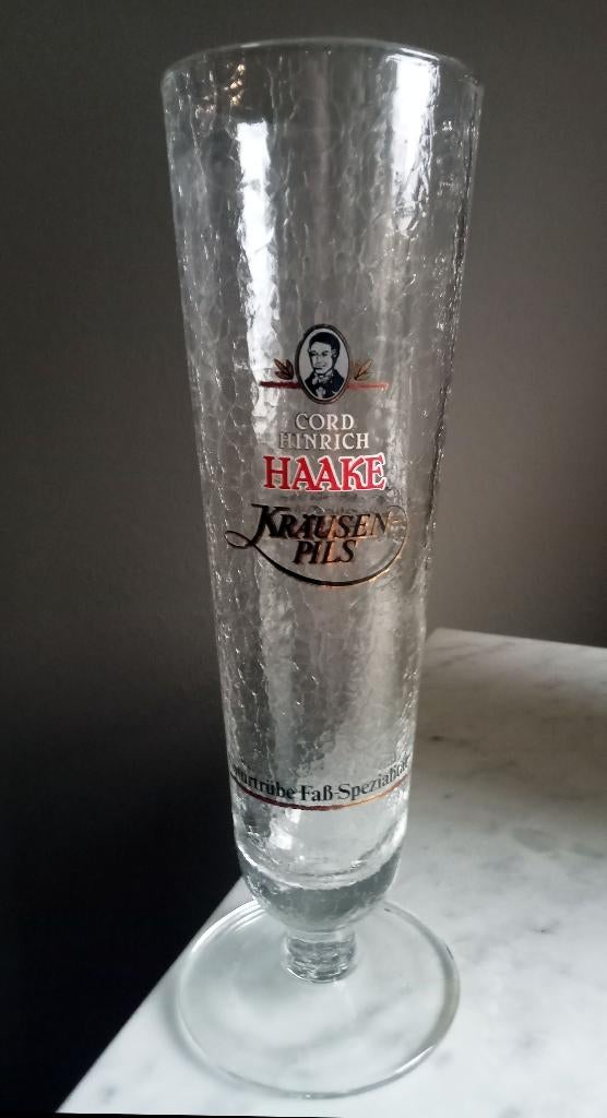 2 Haake Beck Kräusen Pils 0,3L oude bierglazen., Ophalen of Verzenden, Zo goed als nieuw