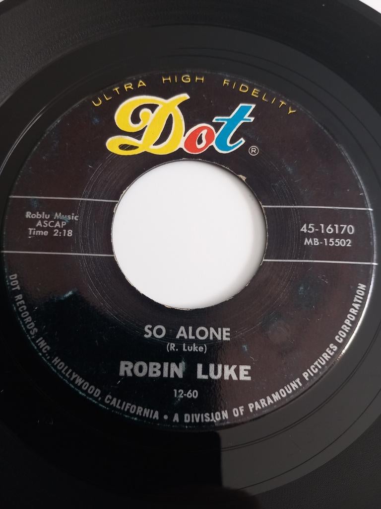 ROBIN LUKE. SO ALONE . OLDIES POP-CORN US  45 T, Ophalen of Verzenden, Pop
