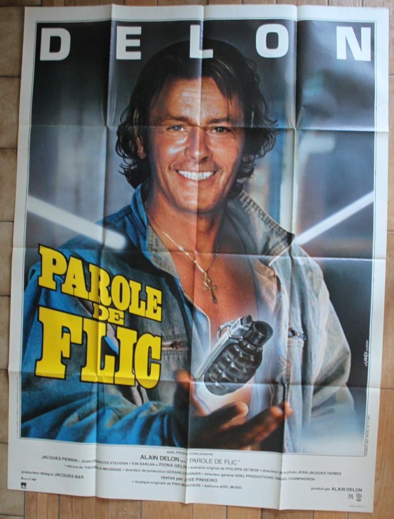 filmaffiche Alain Delon Parole de flic XL filmposter, Enlèvement ou Envoi, Rectangulaire vertical, A1 jusqu'à A3, Comme neuf