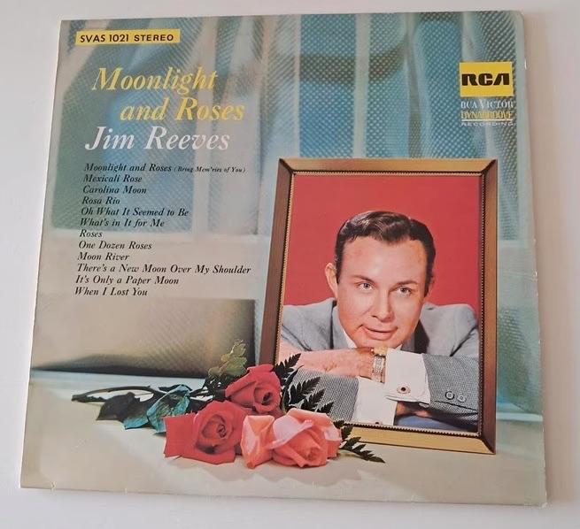 Jim Reeves Moonlight and Roses LP, Cd's en Dvd's, Ophalen, 1960 tot 1980, Gebruikt, 12 inch