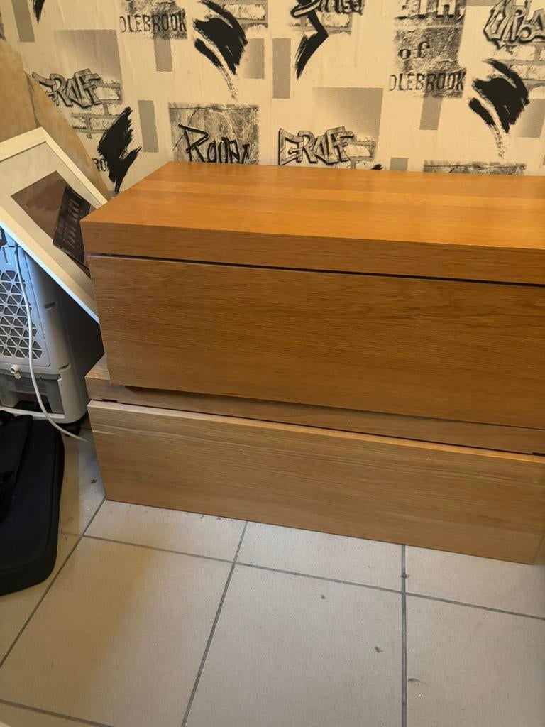 2 opberg kisten van stevig hout, Huis en Inrichting, Badkamer | Badkamermeubels, Ophalen, Zo goed als nieuw