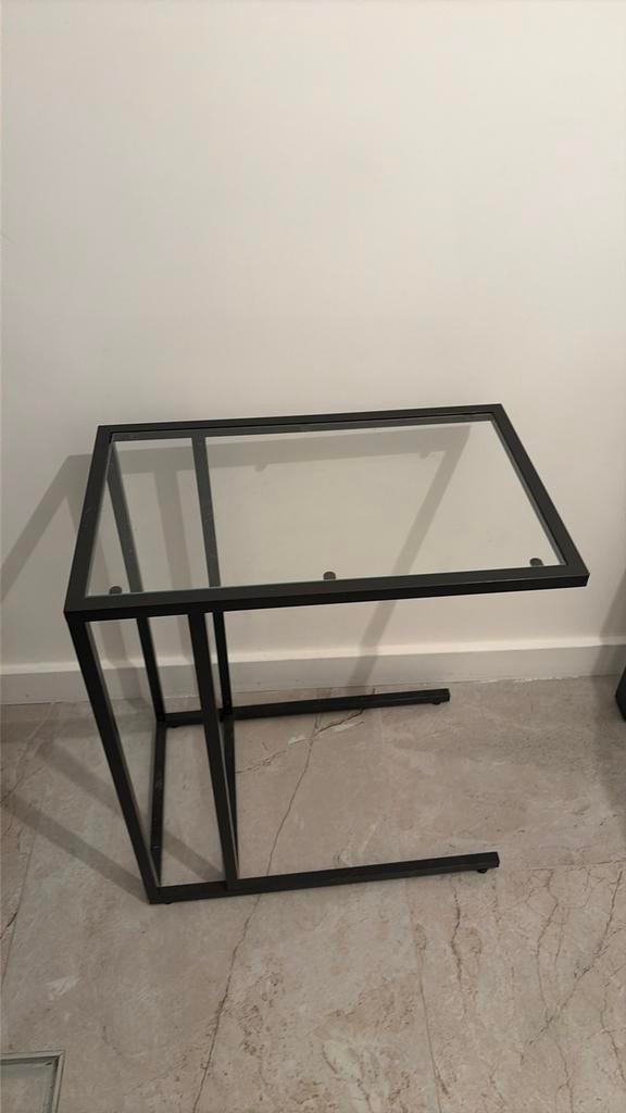 Glazen (laptop)tafel ikea, Ophalen of Verzenden, Zo goed als nieuw, Metaal