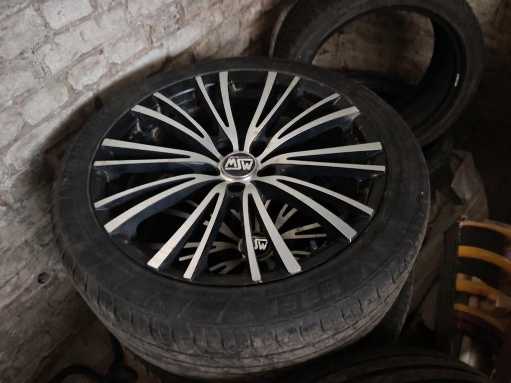 4 jantes Alu MSW 20/5 OZ SH90 8x19 ET45 5x114,3 pneus 235 45, Enlèvement, Pneu(s)