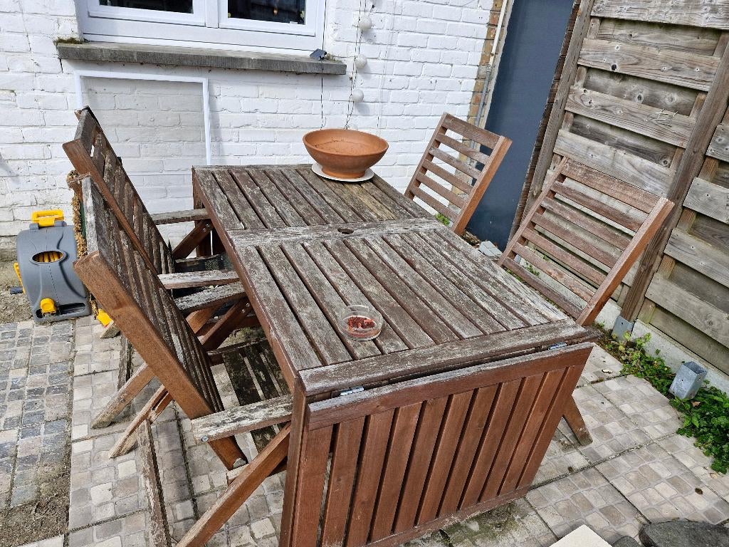Set de jardin en bois, Chaise, Salons de jardin, 8 places, Enlèvement