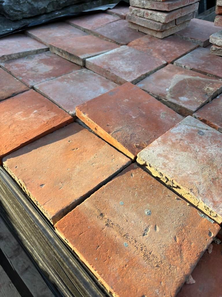 Lot antieke terracotta tegels.Voor info BELLEN 0474220705, Antiek en Kunst, Ophalen