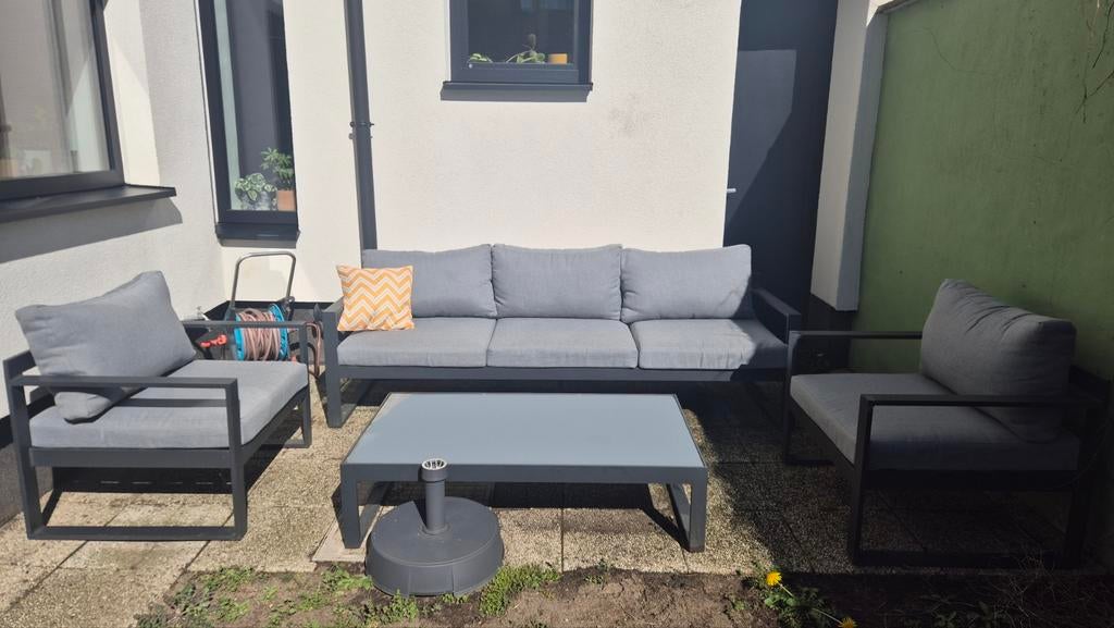 Volledige tuinset (lounge 3+1+1 & 6pers eettafel en stoelen), Enlèvement, Table à dinner, Salons de jardin