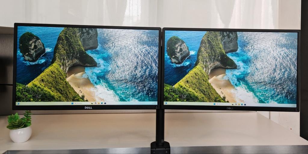 2x Dell 24-inch WLED IPs-scherm voor zakelijke pc's, Ophalen, HDMI, Gaming, IPS