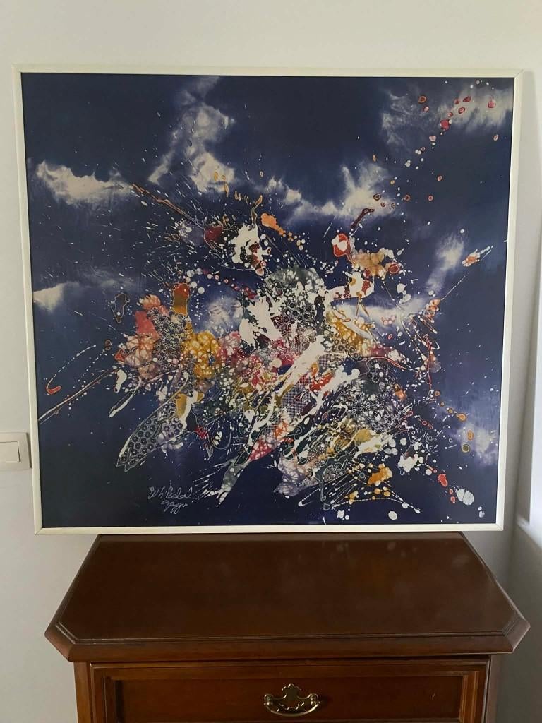 Groot Indonesisch BATIK schilderij, Antiquités & Art, Enlèvement