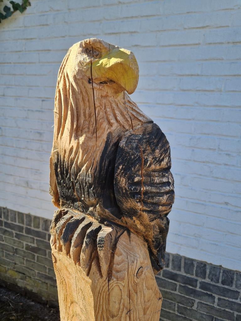 Ancienne statue en bois faite main « Aigle » 175€, Antiquités & Art, Enlèvement, Statue