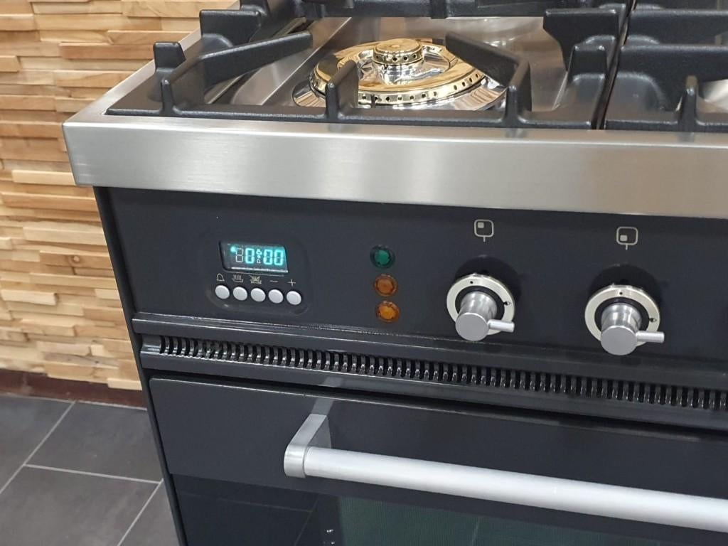 🔥Luxe Boretti Fornuis 80cm antraciet & rvs 5 pits 1 oven, Elektronische apparatuur, Fornuizen, Ophalen, 60 cm of meer, Zo goed als nieuw