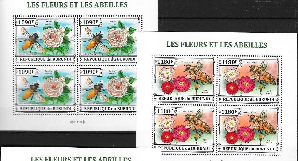 Timbres animaux insectes Burundi a, Envoi, Non oblitéré