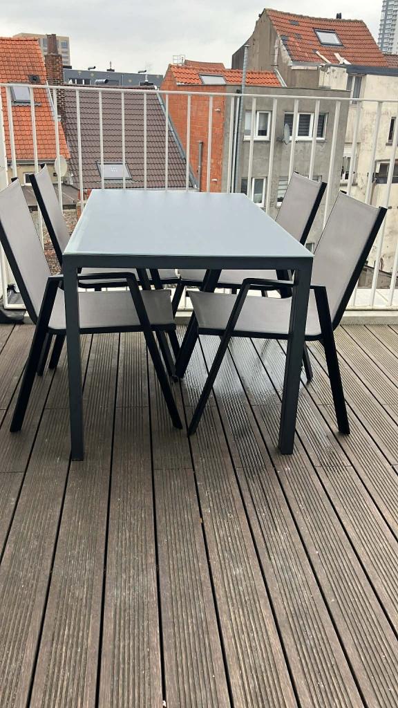 Buitentafel met stoelen, Enlèvement, Comme neuf, Rectangulaire