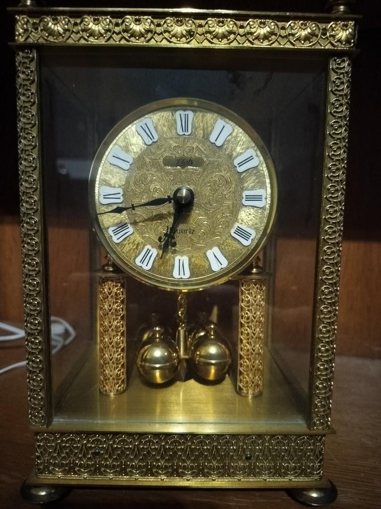 Belle horloge dorée de Quartz Lchats, Antiquités & Art, Enlèvement