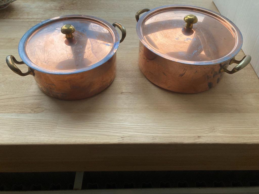 Deux marmites en cuivre Culinox Spring, Enlèvement