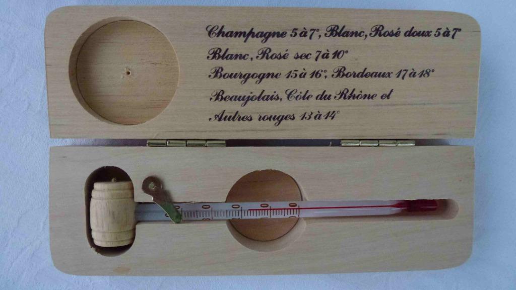 nouveau thermomètre à vin dans une boîte en bois, Enlèvement ou Envoi, Neuf, Couverts en vrac