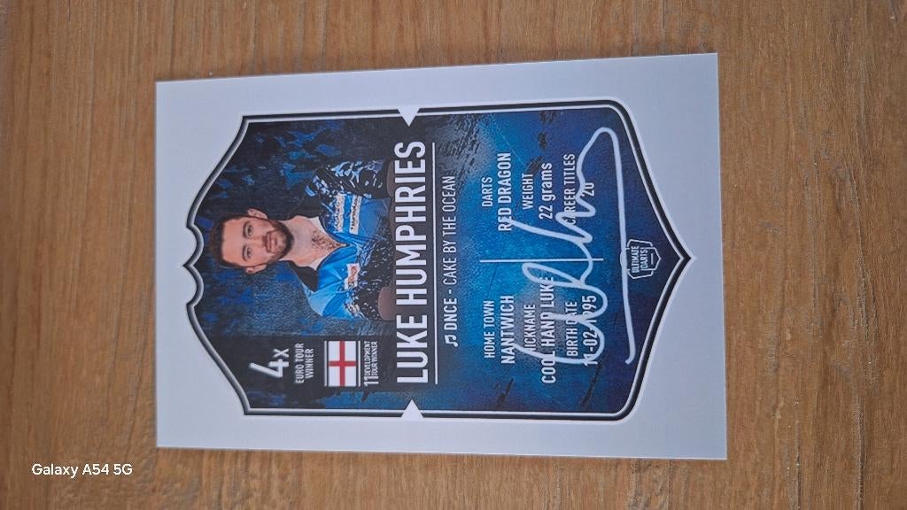 Foto Luke Humphries met handtekening (print) #3 Darts, Sport en Fitness, Darts, Verzenden, Nieuw, Overige typen