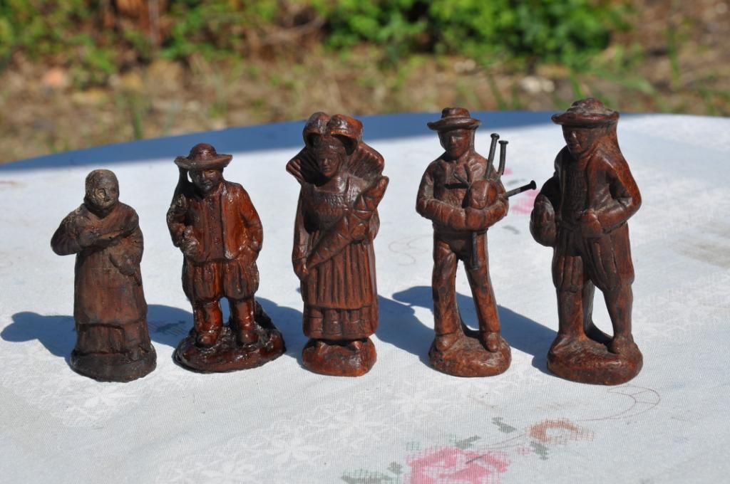 §  5 santons en terre cuite vernie (3), Ophalen of Verzenden