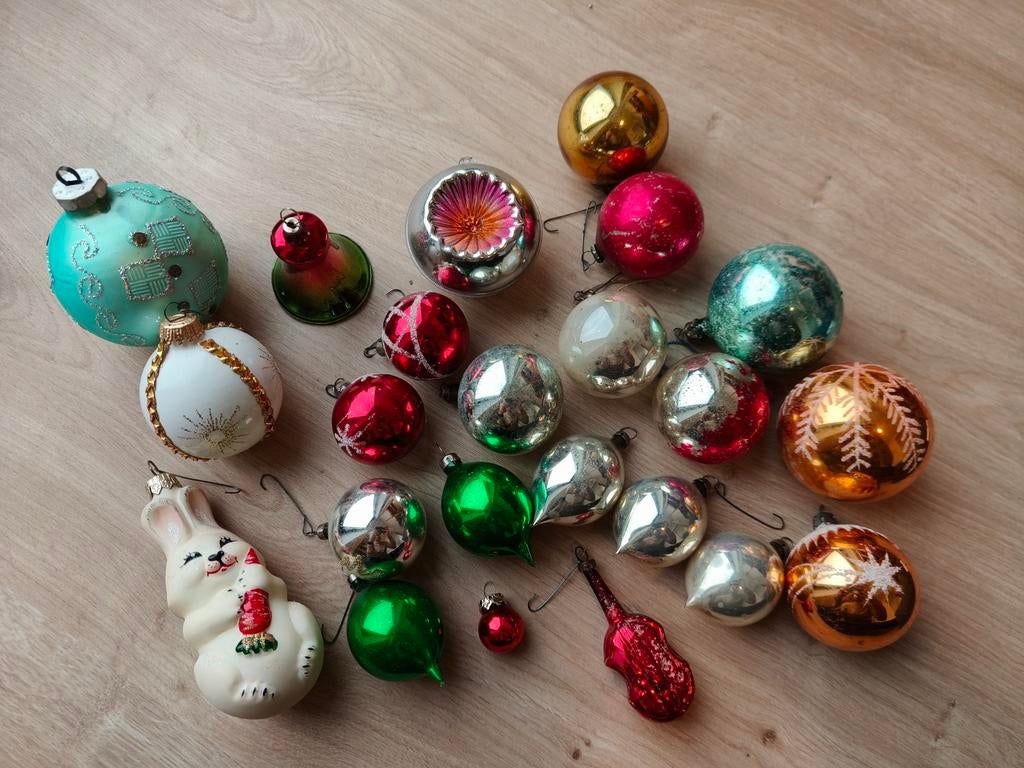 Lot vintage, antieke kerstballen, Ophalen of Verzenden, Gebruikt