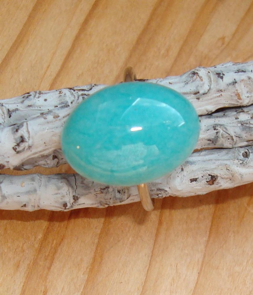 Bague ajustable en acier inoxydable avec jade turquoise, Bijoux, Sacs & Beauté, Bagues, Neuf, Argent, Fer ou Acier, Avec pierre précieuse