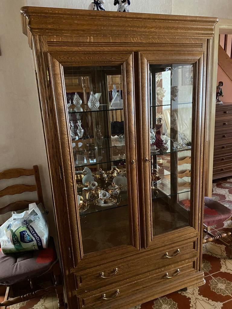 Vitrine bois massif, Enlèvement, Comme neuf