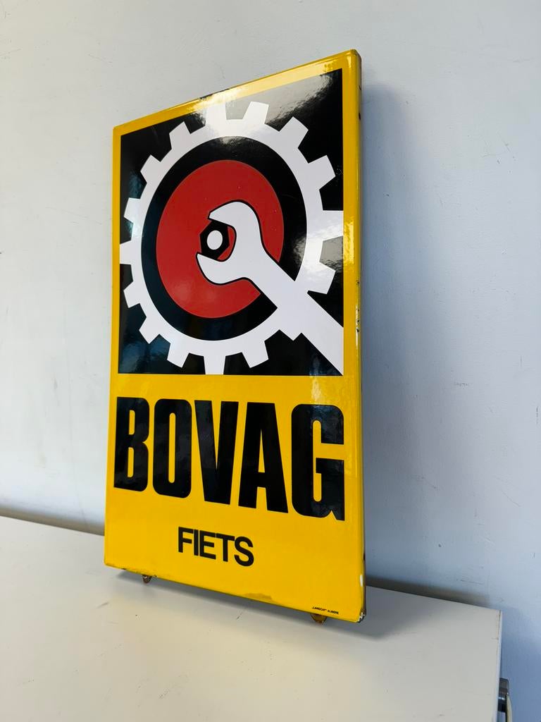 BOVAG emaille reclamebord, Verzamelen, Ophalen of Verzenden, Gebruikt, Reclamebord