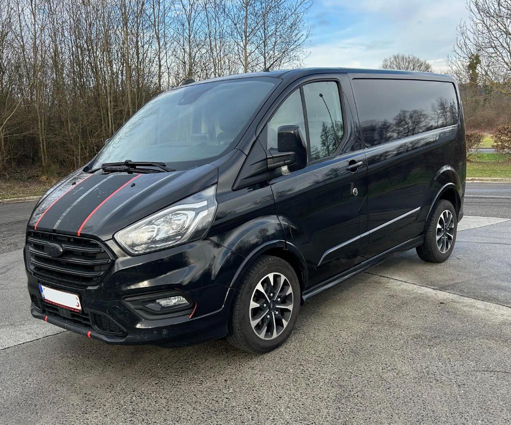 Ford Transit Custom Sport 185ch ! met BTW !, Auto's, Zwart, Leder, Bedrijf, Diesel