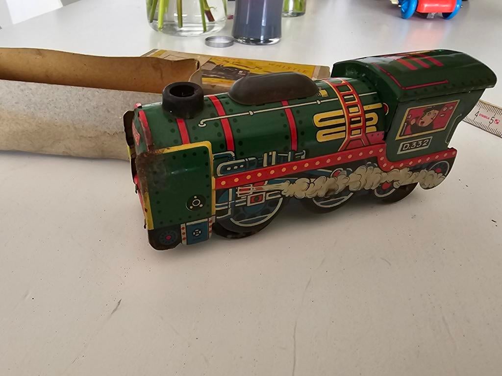Hadson-frictietrein. Jaren 1950. Vintage blikken speelgoed., Antiek en Kunst, Ophalen of Verzenden