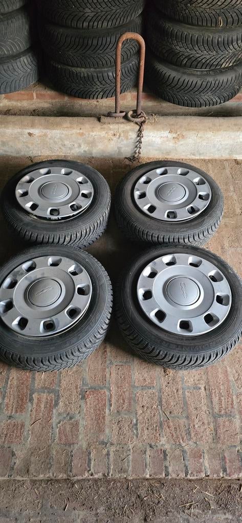 Kit fiat 500 en tôle avec enjoliveurs, 14 pouces, Pneus et Jantes, Pneus hiver, 175 mm
