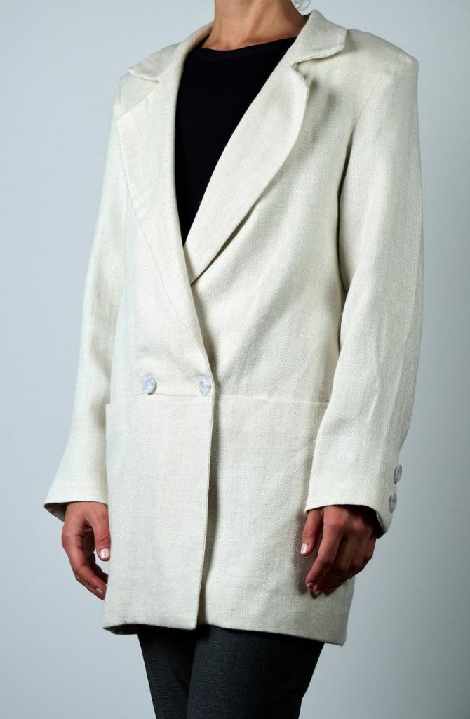 Linnen wollen Blazer Ecru damesjasje tweed M 38 nieuw, Kleding | Dames, Verzenden, Nieuw