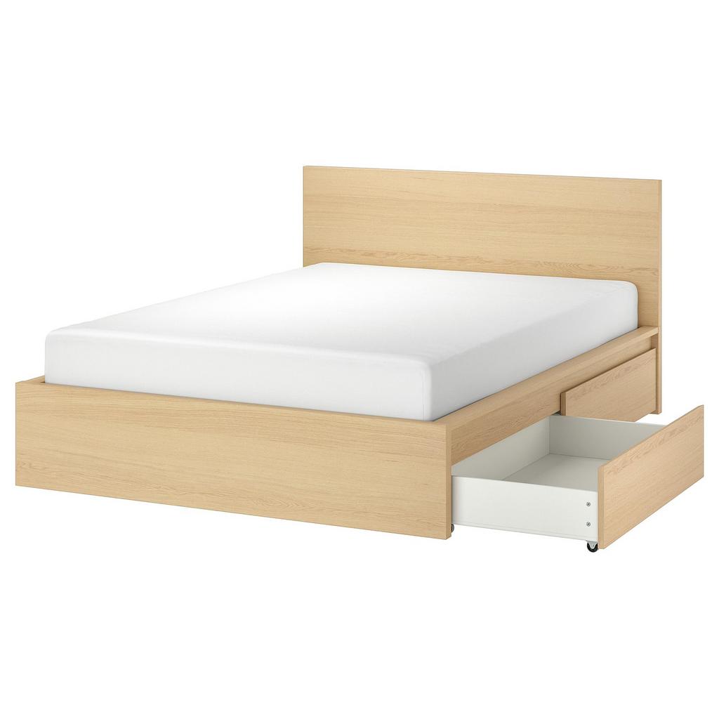 IKEA Malm bed 160cm met 2 bedlades, Maison & Meubles, Autres couleurs, Enlèvement, Utilisé, 200 cm