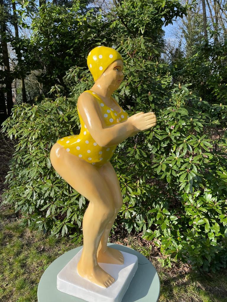 Duikende dame jacuzzi tuin, zwembad, vijver 115cm, Ophalen, Nieuw, Kunststof, Dierenbeeld