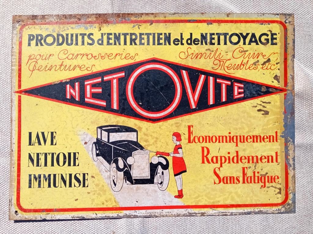 Panneau publicitaire rare de Simonis Netovite, Collections, Enlèvement ou Envoi, Comme neuf, Panneau publicitaire
