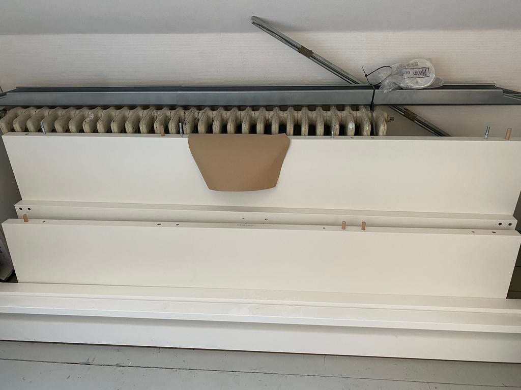 Ikea tweepersoonsbed inclusef 2 lattenbodems, Ophalen, Gebruikt, Wit, Twijfelaar