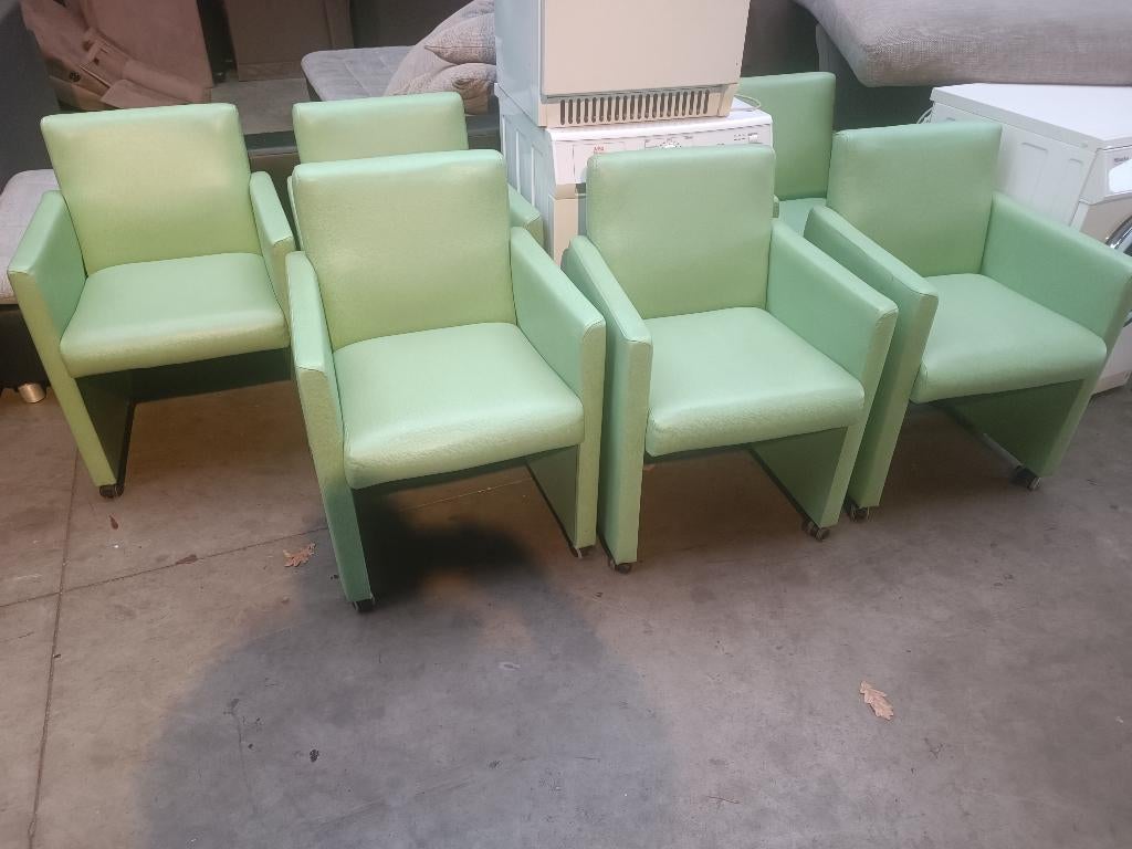 Keukenstoelen eetkamerstoelen 6x, Ophalen, Leer