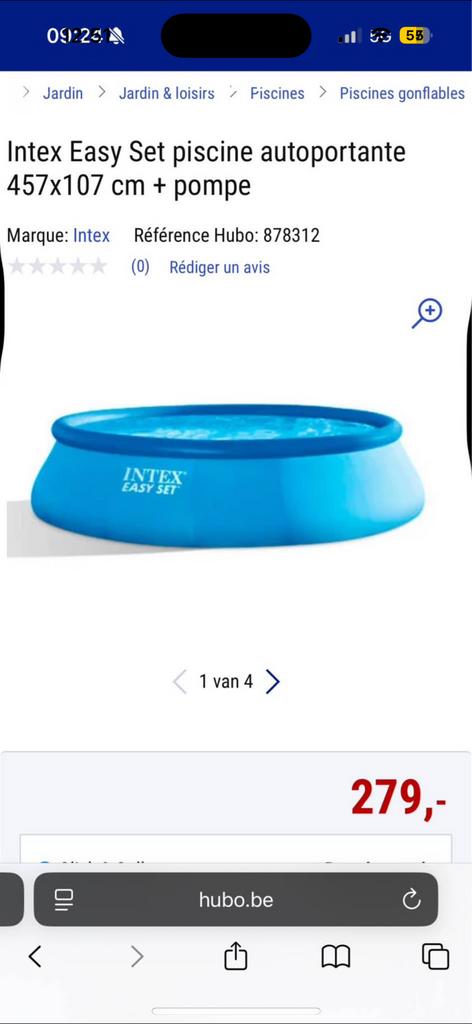 Intex Easy Set piscine autoportante 457x107 cm + pompe, Tuin en Terras, Zwembaden, Ophalen, Opblaaszwembad, 80 tot 120 cm, Rond