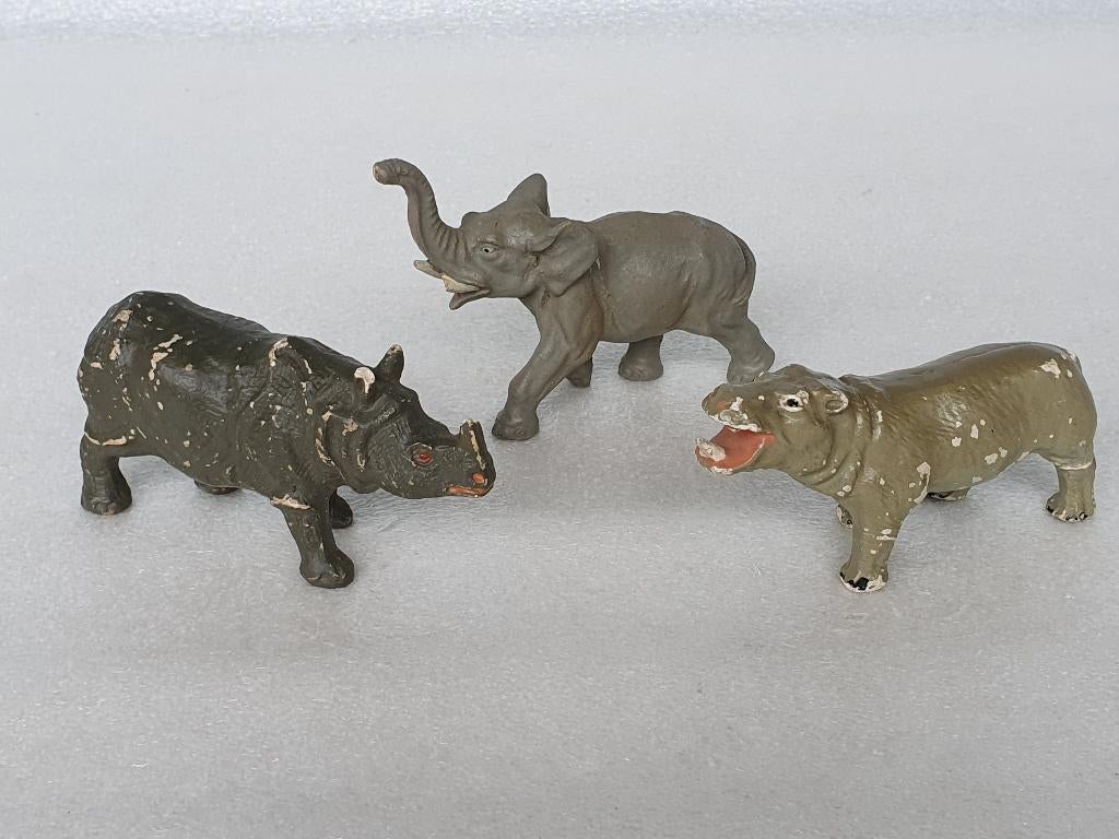 Lot van 3 vintage safari dieren (van o.a. Elastolin), Collections, Enlèvement ou Envoi, Utilisé