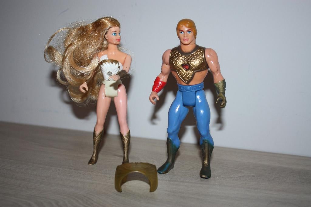 2x figuren Princess of power , She-Ra , He-Man , 1984, Collections, Enlèvement ou Envoi, Utilisé, TV, Figurine ou Poupée