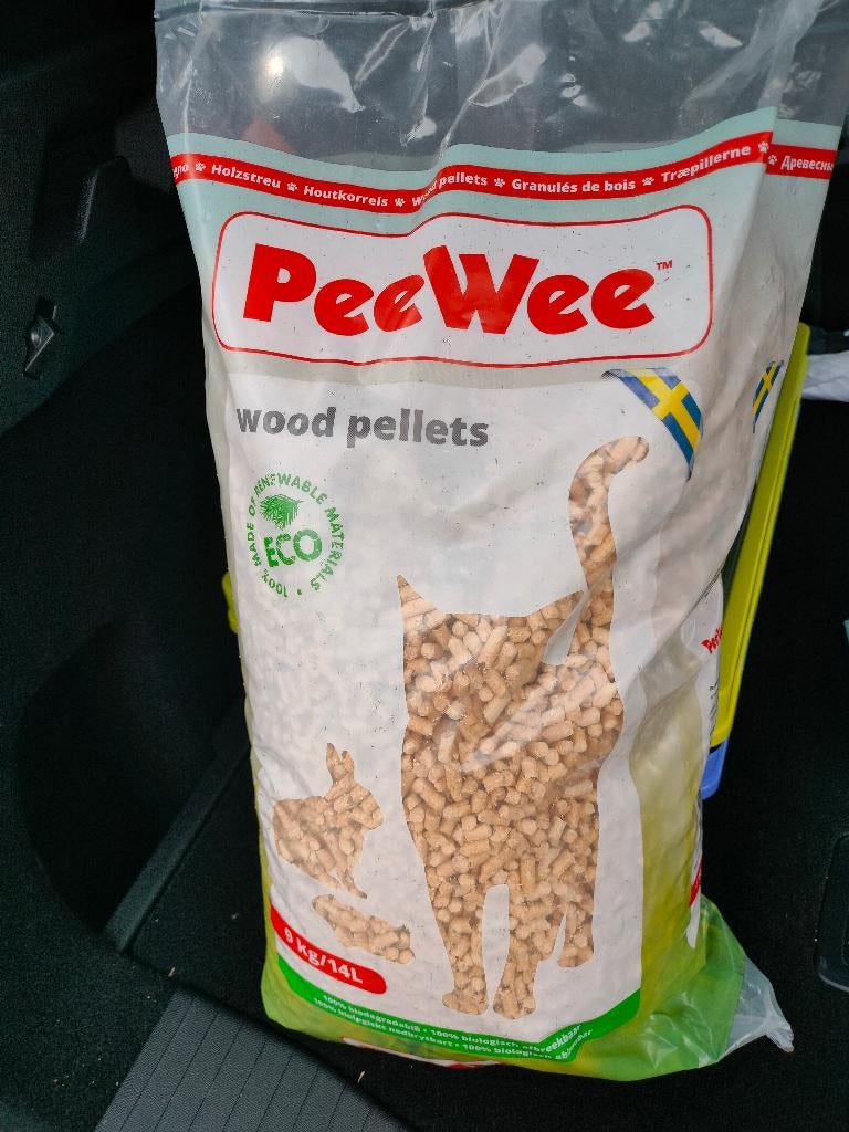 Peewee kattenbak vulling 9 kg - 14 l, Ophalen, Nieuw, Gesloten