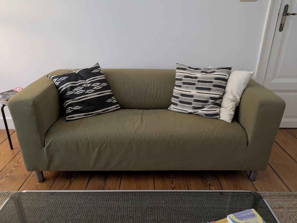 Canapé - deux places - vert, 75 à 100 cm, Comme neuf, Enlèvement, Deux personnes