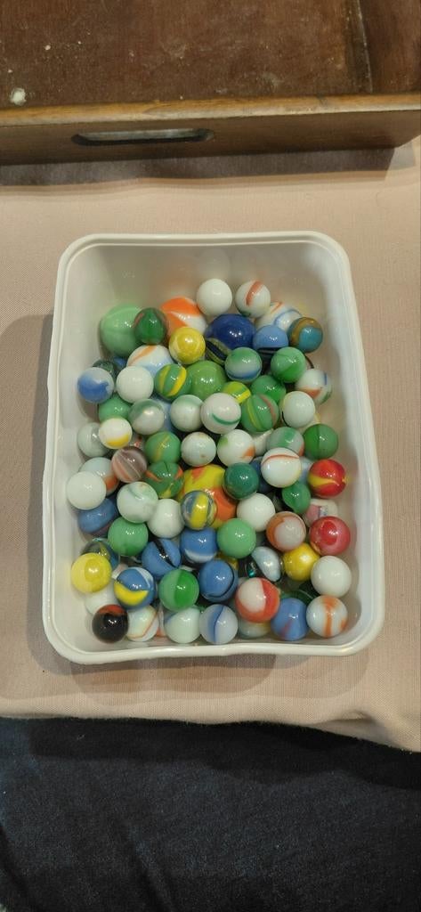 Groot lot gekleurde knikkers – verschillende maten – vintage, Ophalen of Verzenden