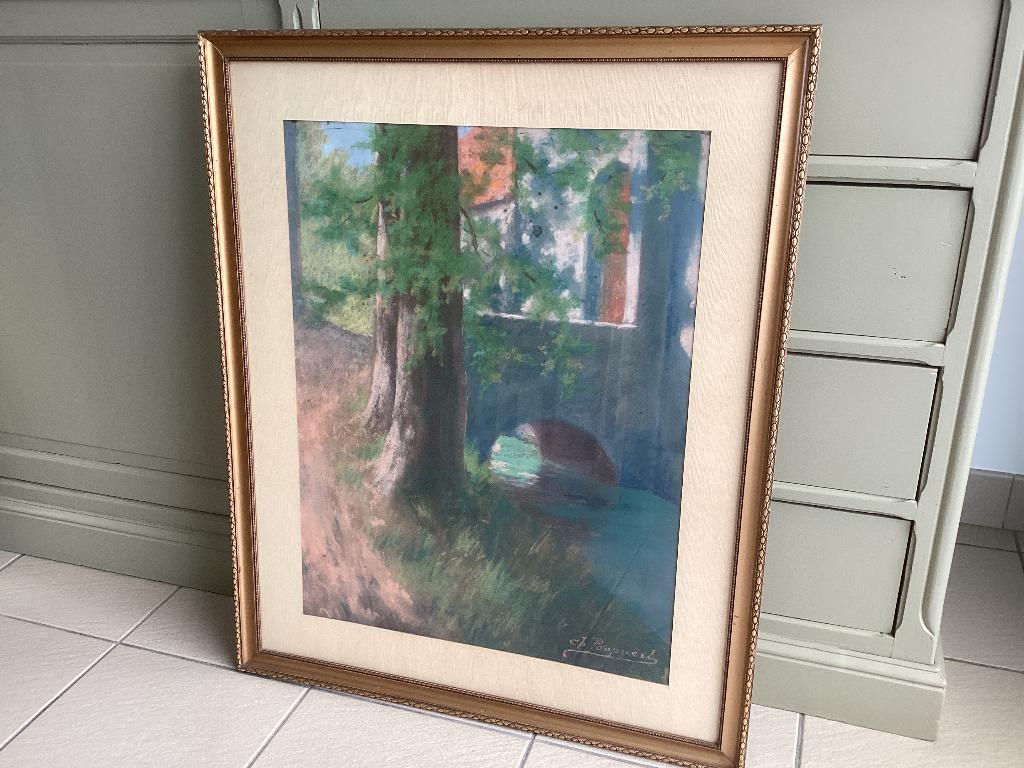 Mooie pastel Charles POUPAERT (Brugge 1874-1935), Ophalen