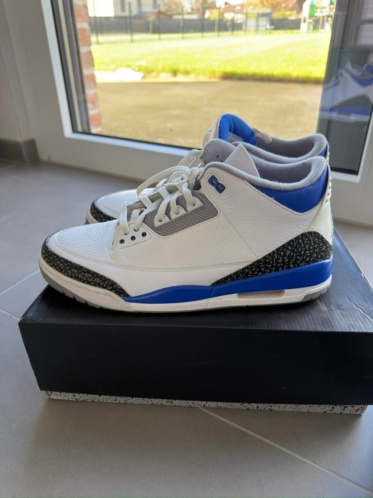 Air Jordan 3 Retro racer Blue taille 49,5, Enlèvement, Comme neuf