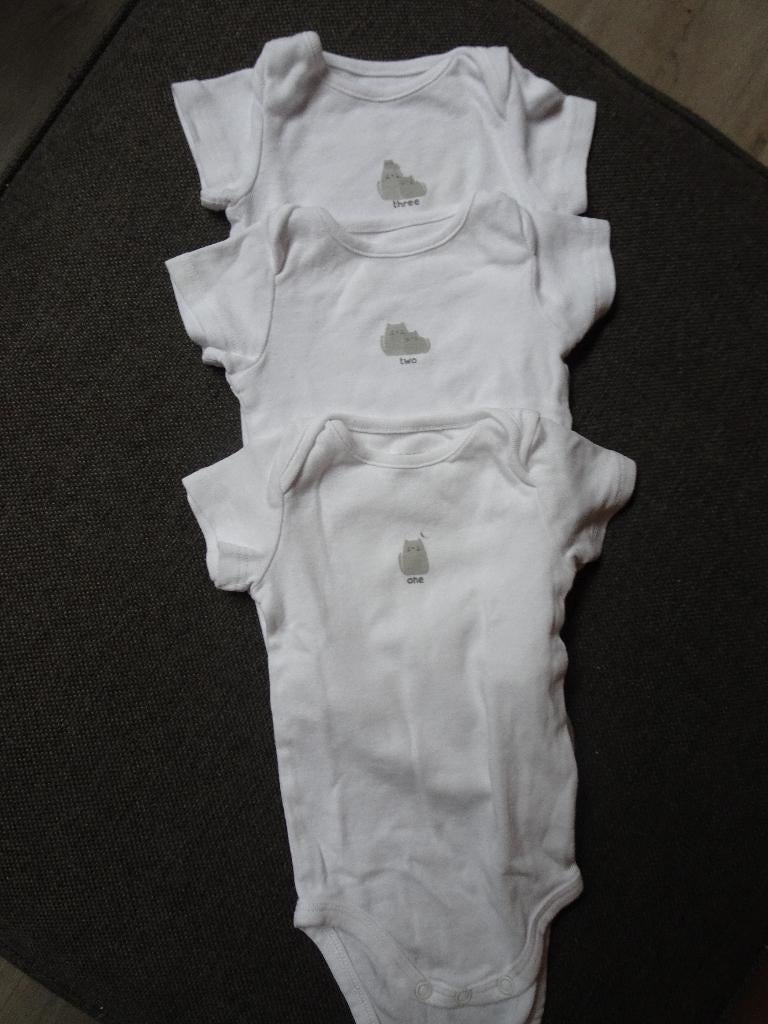 3 barboteuses à manches courtes (Obaïbi) Taille 59, Enfants & Bébés, Vêtements de bébé | Taille 56, Garçon ou Fille, Enlèvement ou Envoi