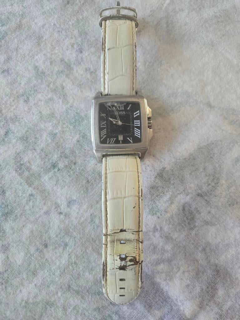 Mannen Uurwerk Boss genummerd geen namaak moet nieuwe Bat., Overige merken, Staal, Ophalen of Verzenden, Leer