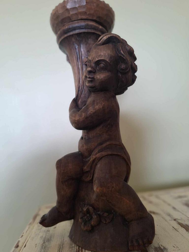 Magnifique ange/chandelier en bois antique — Allemagne, Antiquités & Art, Enlèvement