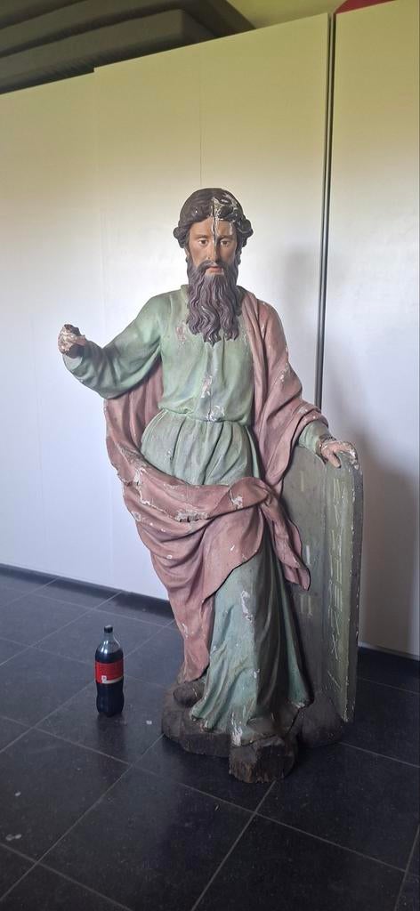 Statue de saint ancienne en bois., Antiquités & Art, Enlèvement