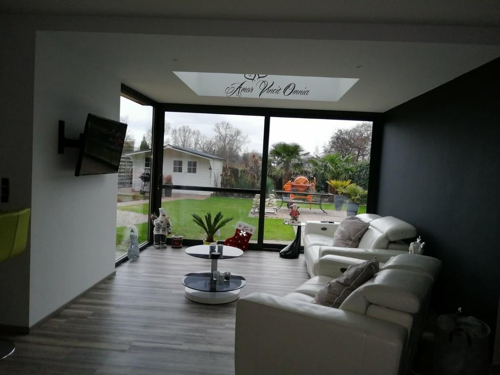 Wit lederen salon 2 ,5 en 2 zit, Ophalen